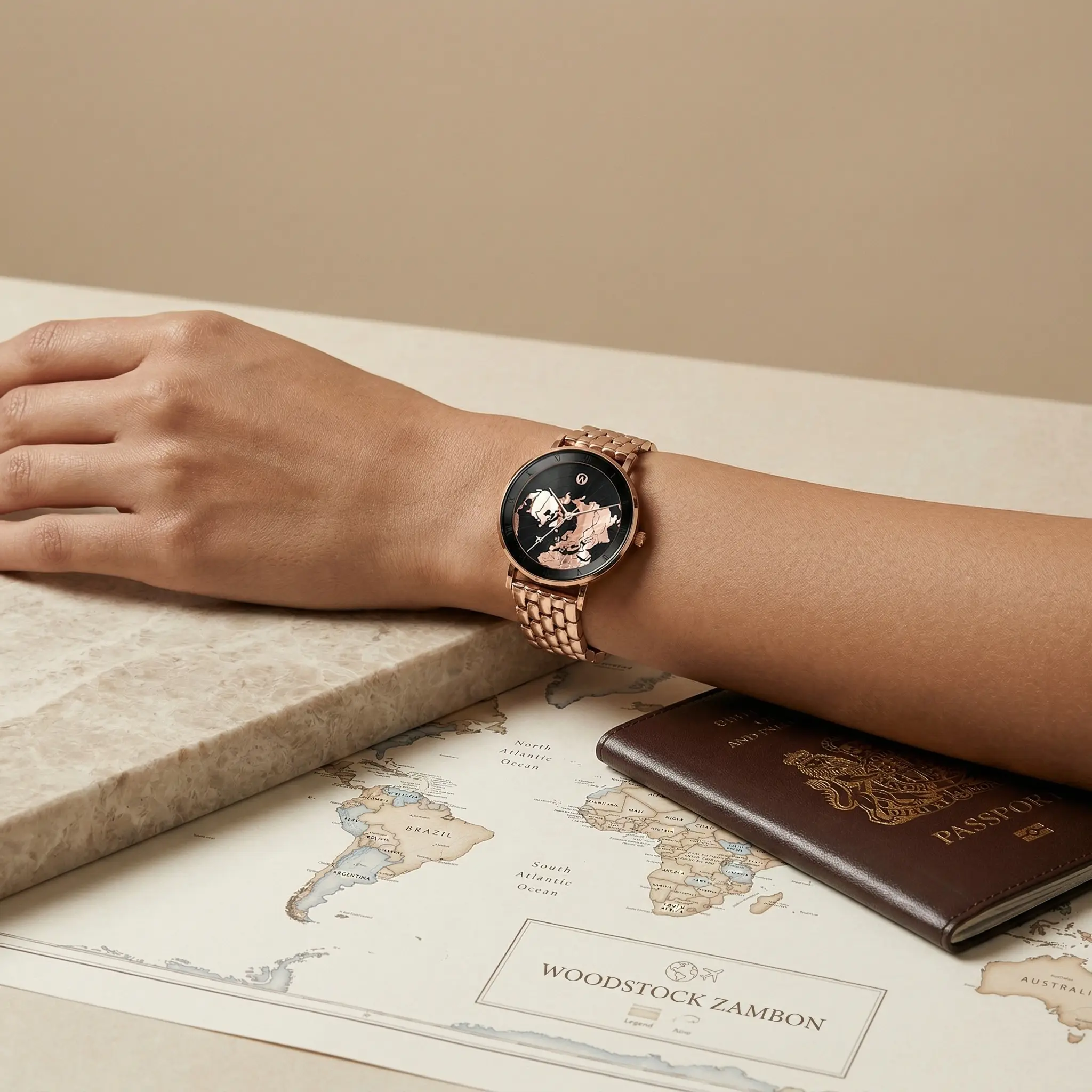 Rose Gold Voyager Waterproof Watch - Image 2